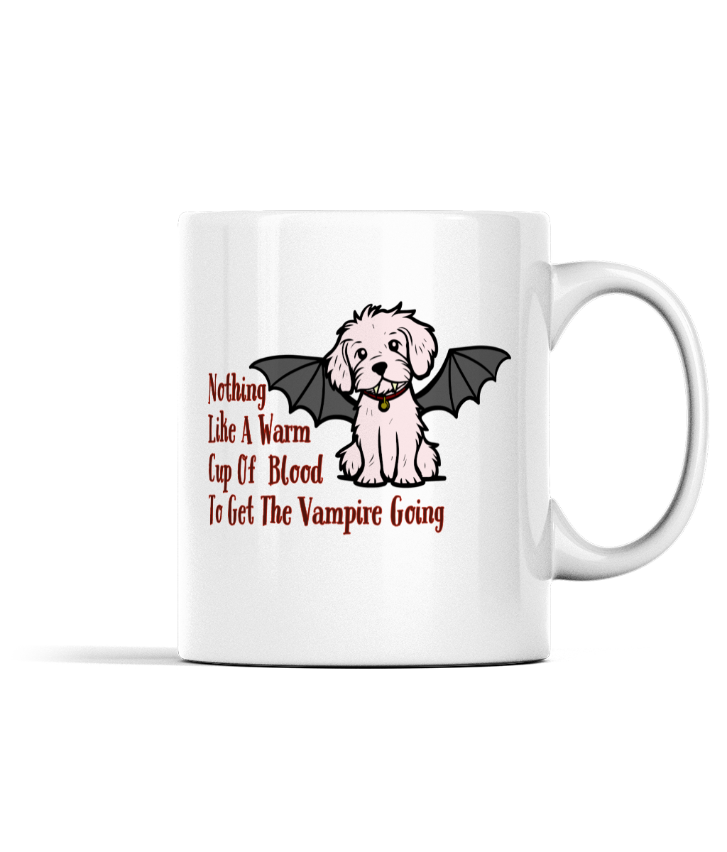 Vampire Blood Dog Lover Mug Bat Dog Dracula Fangs Coffee Mug Bat Wings Dog Mug