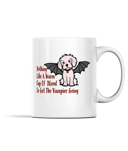 Vampire Blood Dog Lover Mug Bat Dog Dracula Fangs Coffee Mug Bat Wings Dog Mug