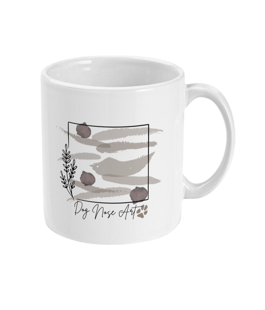 Paw Print Floral Mug Dog Lover Coffee Mug Dog Nose Art Gift For Dog Lover