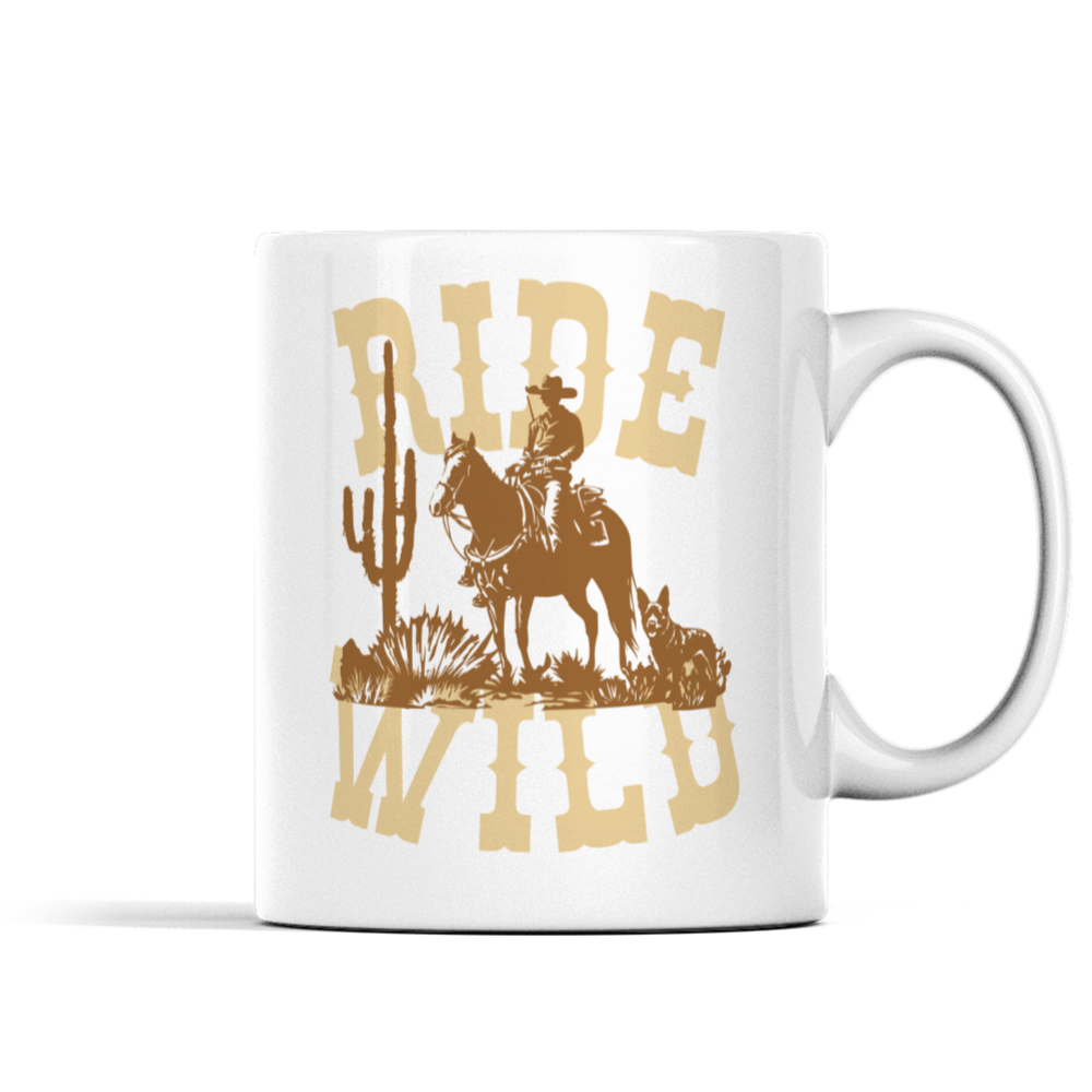 Cowboy Mug Wild West Horse Coffee Mug Dog Lover Gift Cowboy Mug