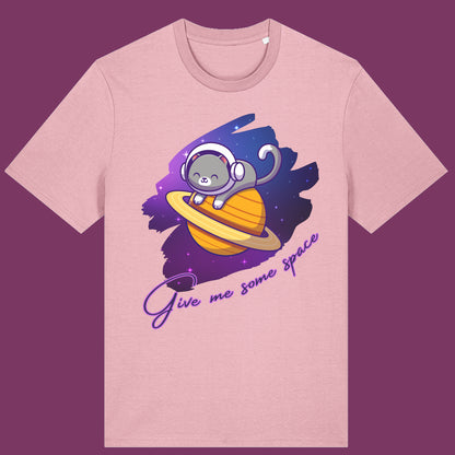 Space Cat T-Shirt Cute Astronaut Cat Funny Cosmic Kitty Tee Galaxy Cat Graphic Shirt Give Me Some Space Gift for Cat Lovers