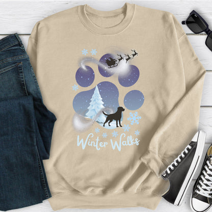 Pawprint Dog Sweatshirt Winter Sweater Dog Walks Winter Snow Sweatshirt Dog Lover Christmas Sweatshirt