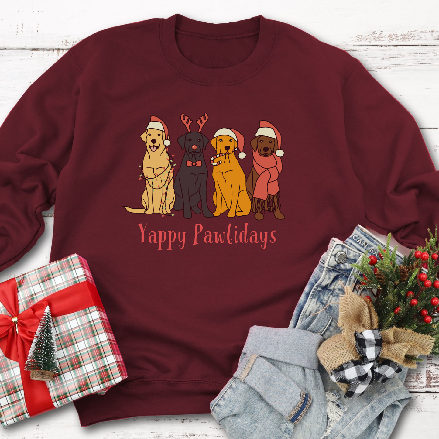 Labrador Christmas Sweatshirt Dog Lover Sweater Christmas Jumper Labrador Christmas Gift