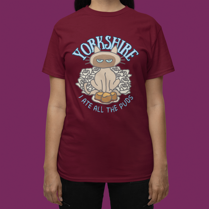 Yorkshire T-shirt Funny Cat Shirt Yorkshire Humour Cat Lover Gift Siamese Cat Tee Shirt