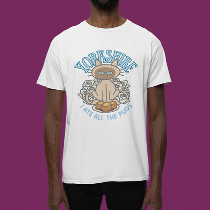 Yorkshire T-shirt Funny Cat Shirt Yorkshire Humour Cat Lover Gift Siamese Cat Tee Shirt