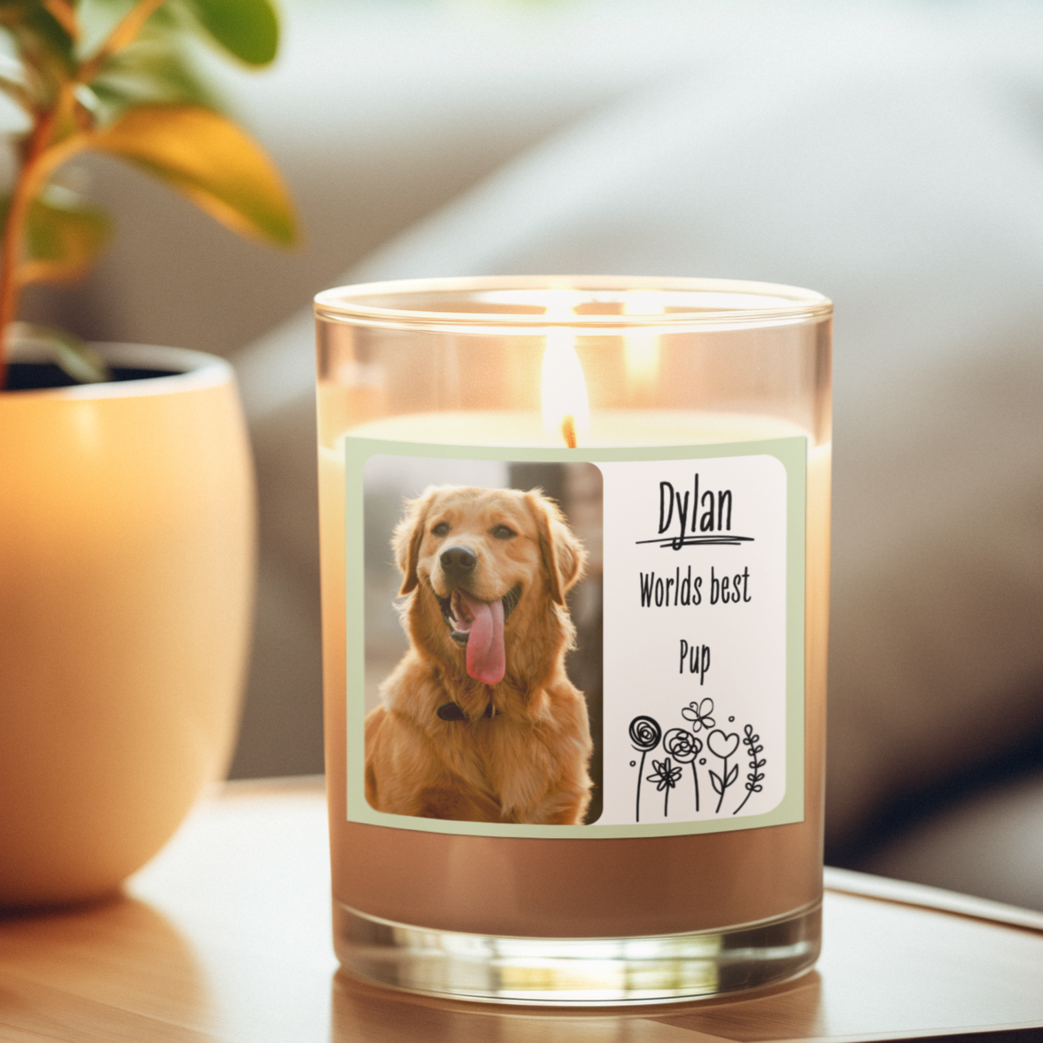 Scented Candle Personalised Dog Photo Gift Candle Dog Lover Scented Candle Custom Candle Dog Lover Gift