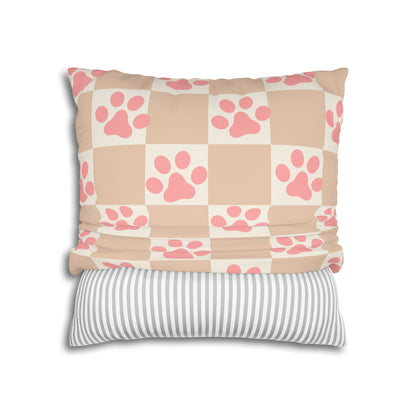 Checkered Cushion Paw Print Check Pattern Pillow Dog Paws Checkerboard Throw Pillow Dog Lover Home Decor Gift Idea