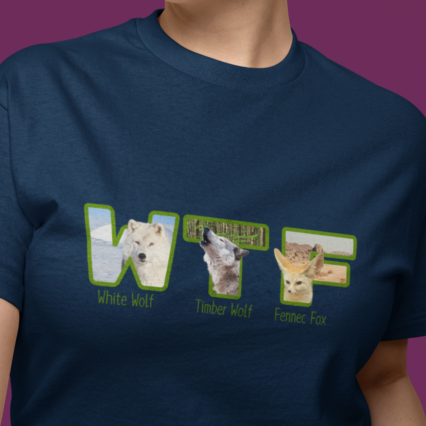 Funny WTF Animal Shirt Wolf Fox T-Shirt Wildlife Joke Shirt for Animal Lovers Nature Pun Graphic Tee WTF Fox Wolf Gift Shirt