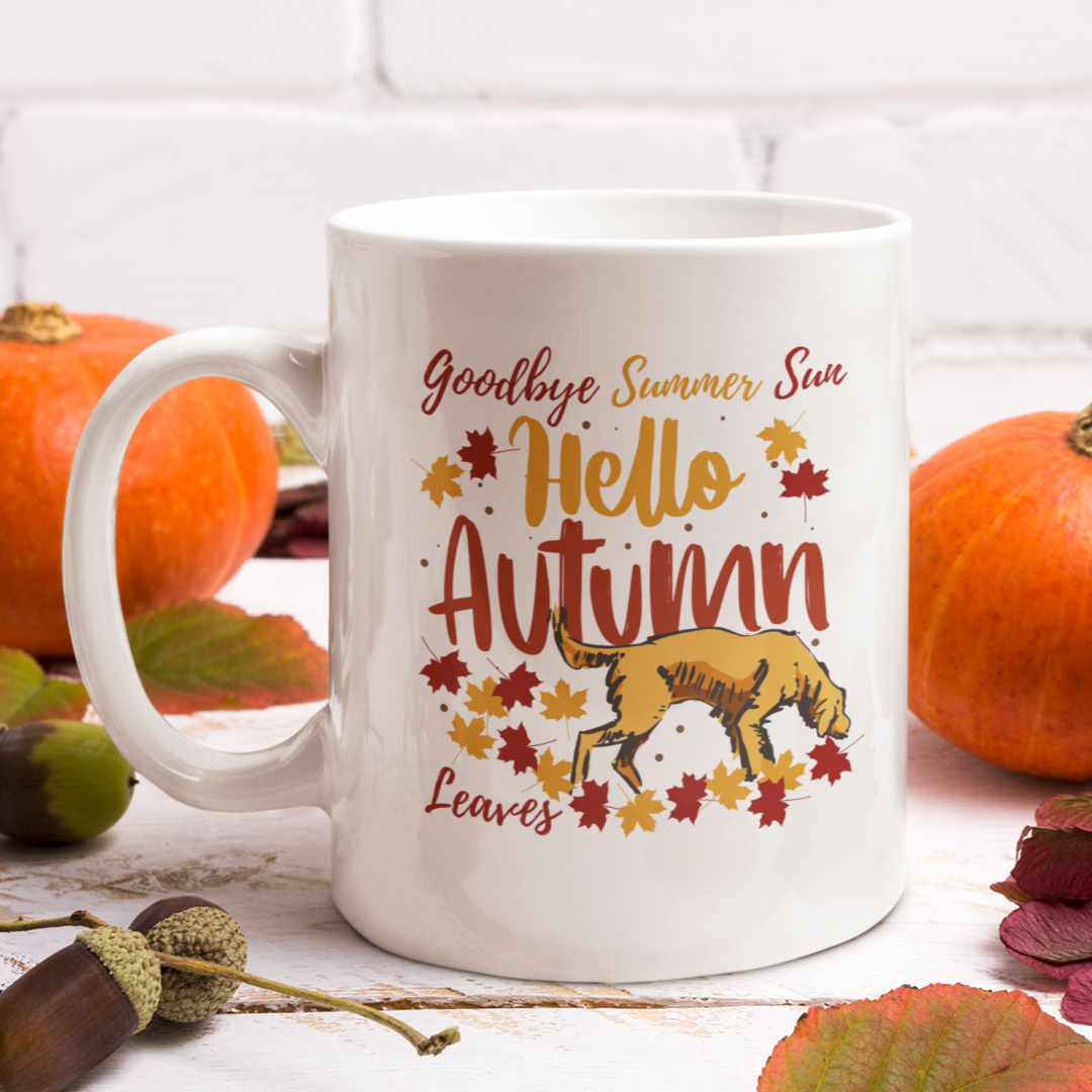 Autumn Leaves Coffee Mug Dog Lover Mug Autumn Dog Owner Gift