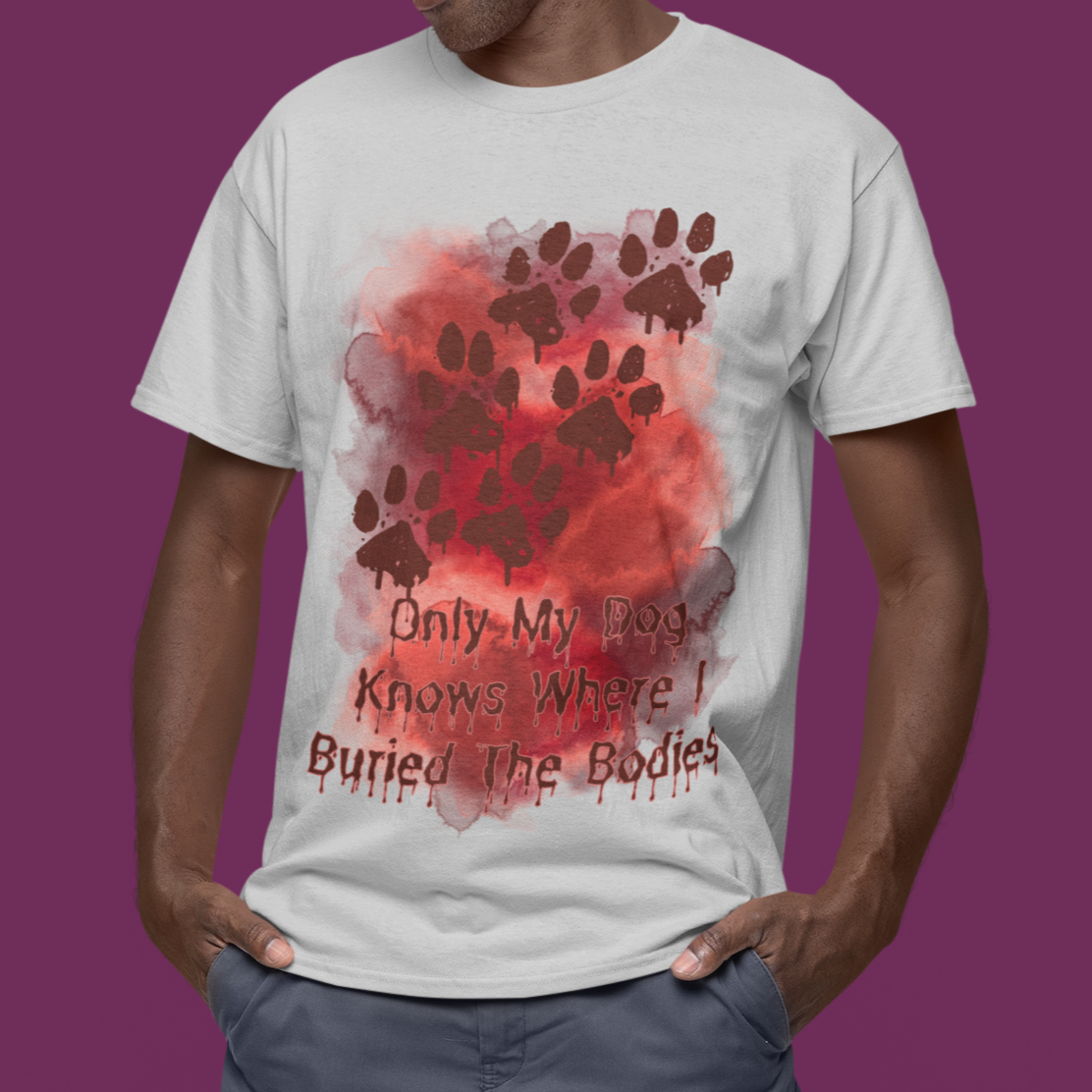 Blood Stained Tshirt Paw Print Blood Spatter Shirt Halloween Blood Dog Lover Tshirt grey