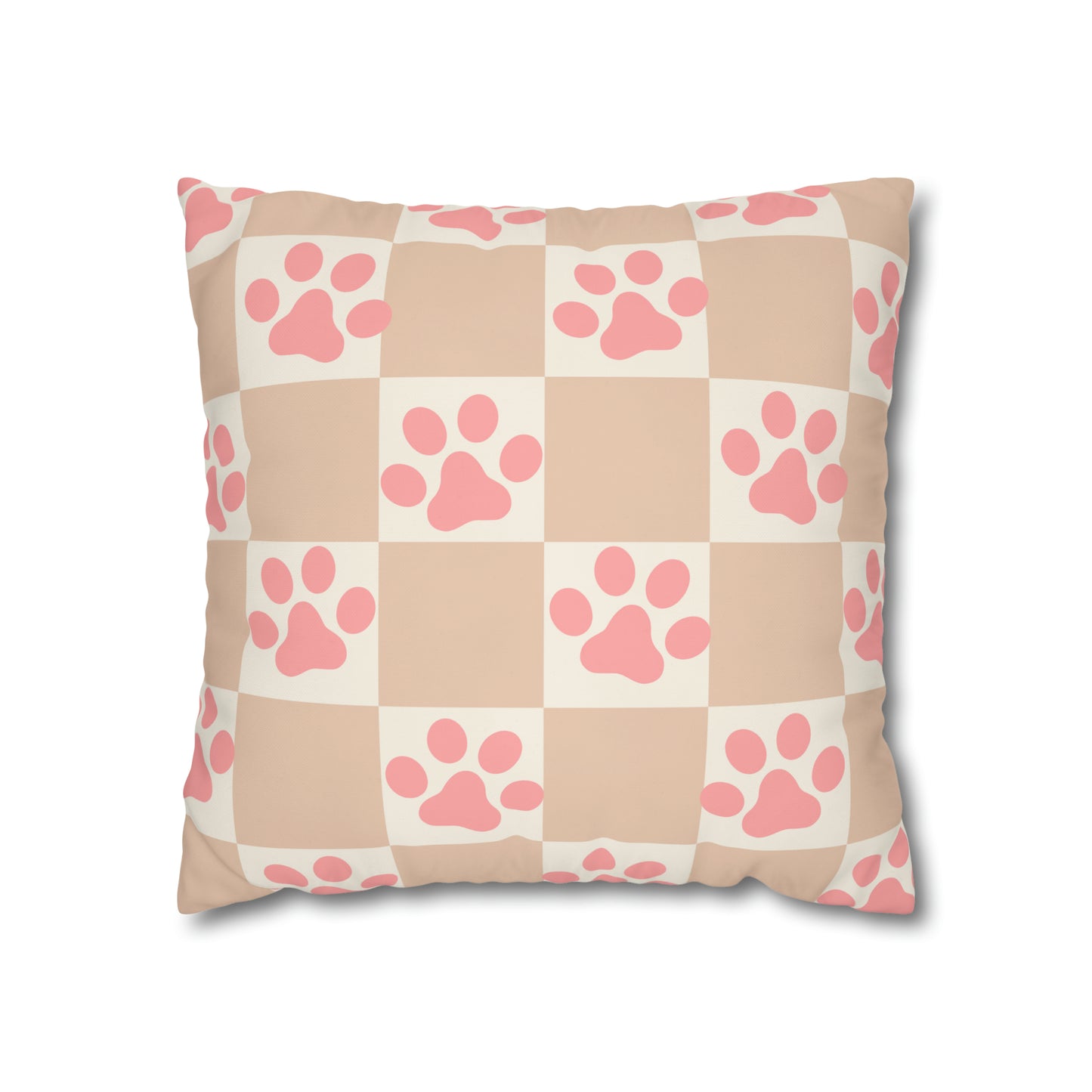 Checkered Cushion Paw Print Check Pattern Pillow Dog Paws Checkerboard Throw Pillow Dog Lover Home Decor Gift Idea