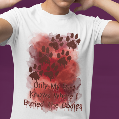 Blood Stained Tshirt Paw Print Blood Spatter Shirt Halloween Blood Dog Lover Tshirt white