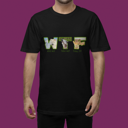 Funny WTF Animal Shirt Wolf Fox T-Shirt Wildlife Joke Shirt for Animal Lovers Nature Pun Graphic Tee WTF Fox Wolf Gift Shirt