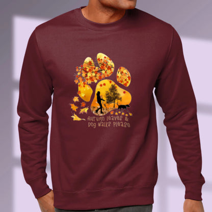 Paw Print Sweatshirt Autumn Dog Walker Sweatshirt Dog Lover Jumper Autumn Dog Lover Gift