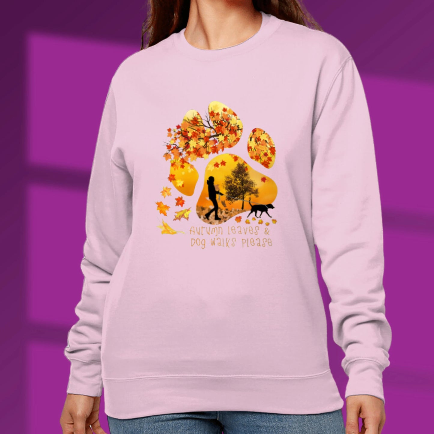 Paw Print Sweatshirt Autumn Dog Walker Sweatshirt Dog Lover Jumper Autumn Dog Lover Gift