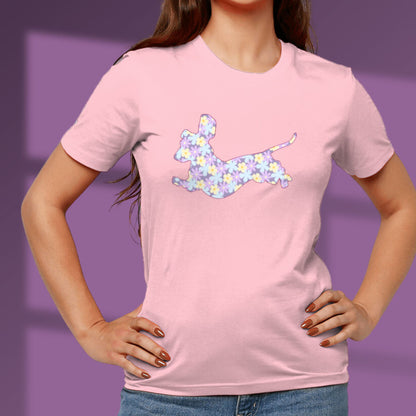 Dachshund Flower Pattern T shirt Dachshund Dog Lover Gift Floral Vegan T-shirt