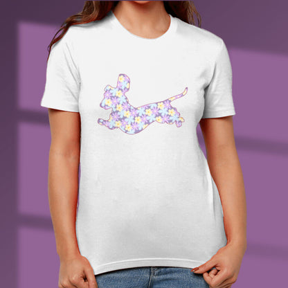 Dachshund Flower Pattern T shirt Dachshund Dog Lover Gift Floral Vegan T-shirt