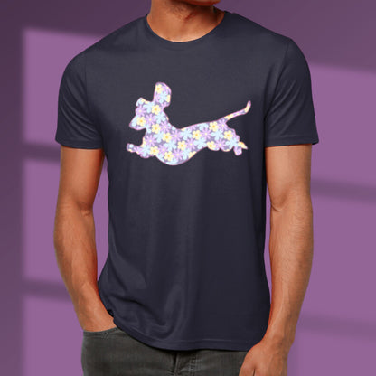 Dachshund Flower Pattern T shirt Dachshund Dog Lover Gift Floral Vegan T-shirt