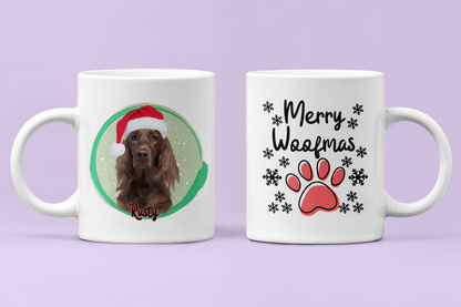 Personalised Christmas Mug Custom Pet Portrait Mug Dog Photo Coffee Mug Dog Lover Mug Christmas Gift