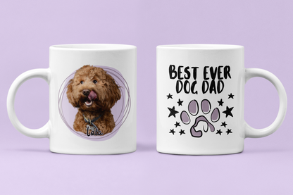 Personalised Pet Portrait Mug Dog Photo Coffee Mug Custom Dog Lover Mug Dog Mum Gift Dog Dad Gift