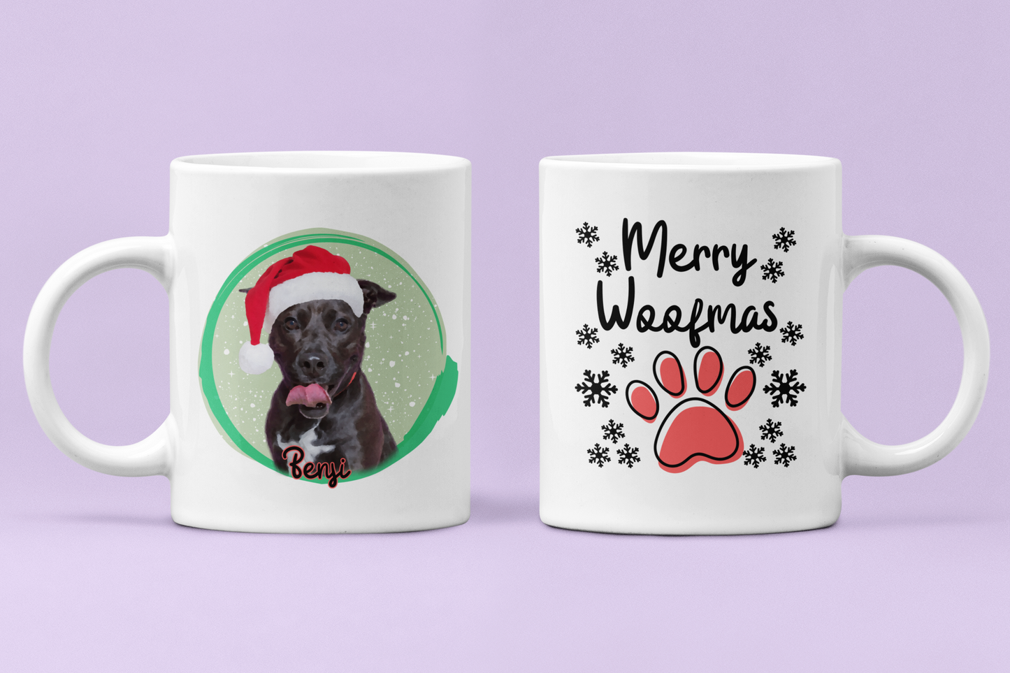 Personalised Christmas Mug Custom Pet Portrait Mug Dog Photo Coffee Mug Dog Lover Mug Christmas Gift