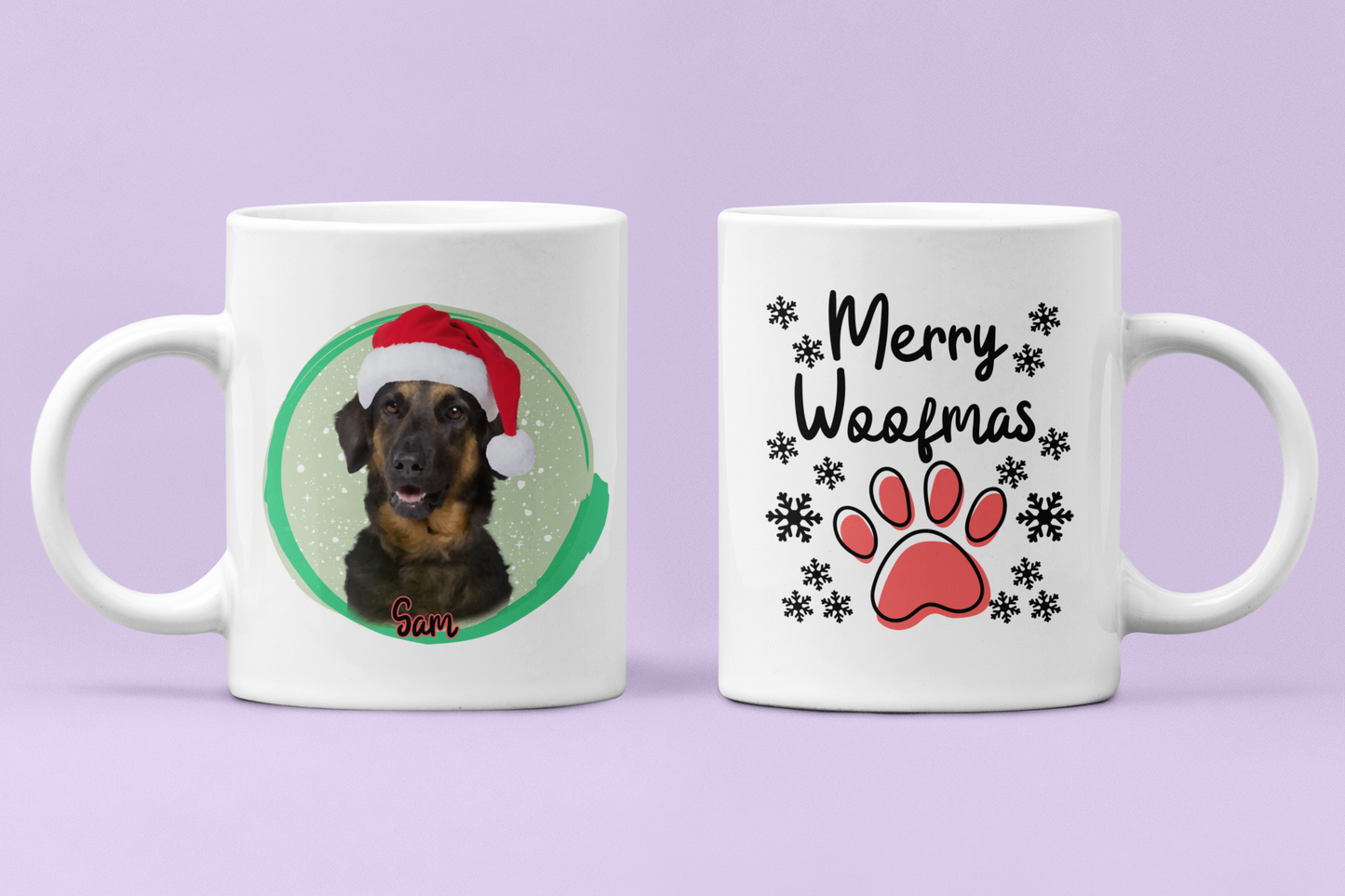 Personalised Christmas Mug Custom Pet Portrait Mug Dog Photo Coffee Mug Dog Lover Mug Christmas Gift