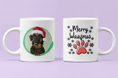 Personalised Christmas Mug Custom Pet Portrait Mug Dog Photo Coffee Mug Dog Lover Mug Christmas Gift