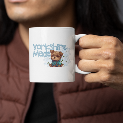 Yorkshire White Rose Mug Yorkshire Terrier Coffee Mug Dog Lover Gift