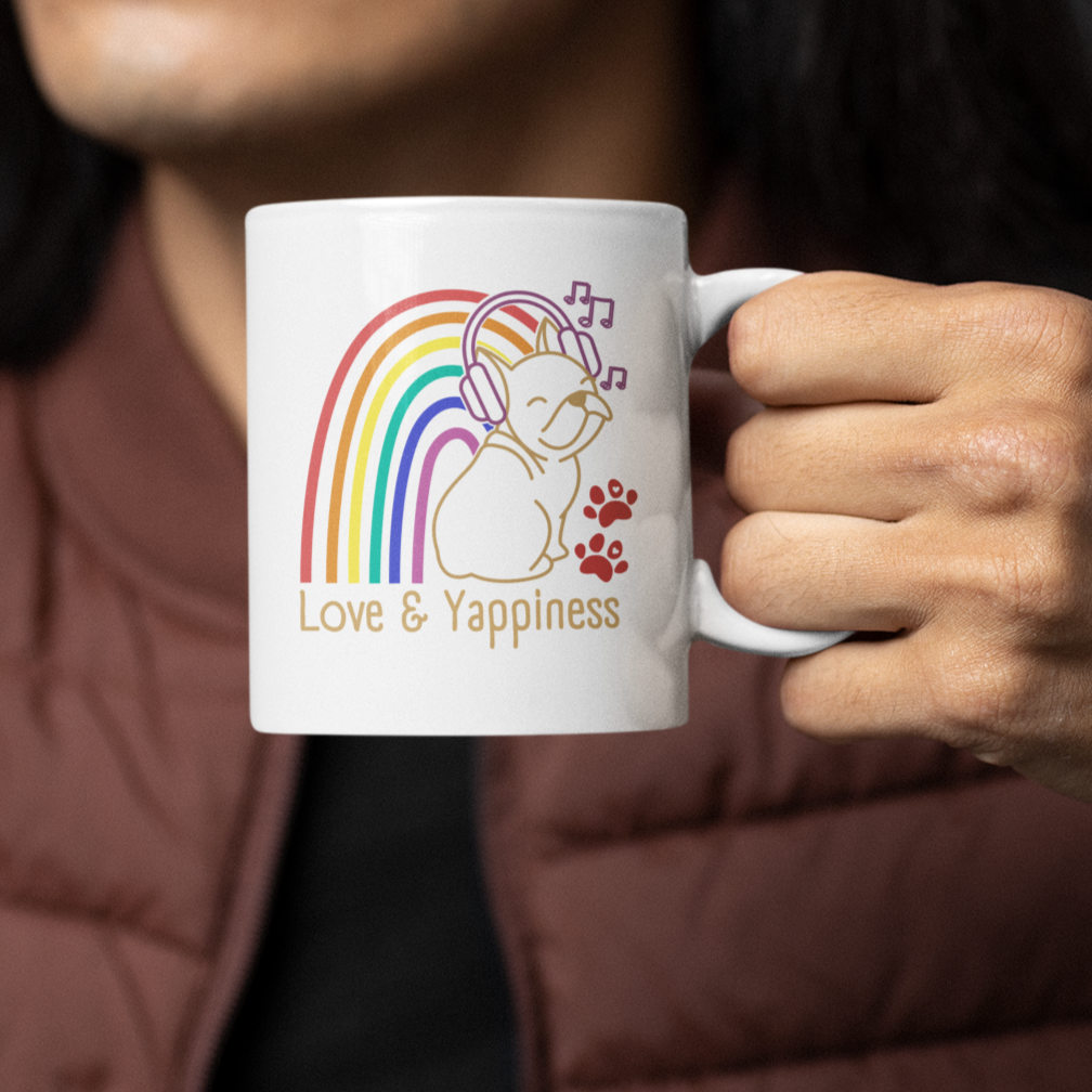 Cute Puppy Coffee Mug Dog Lover Rainbow Pride Dog Lover Gift Dog Coffee Mug