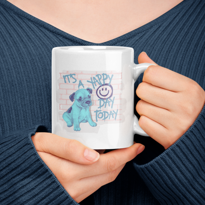 Cute Dog Lover Coffee Mug Graffiti Mug Dog Lover Gift Puppy Coffee Mug