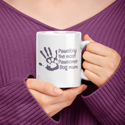 Dog Paw Print Coffee Mug Dog Mum Gift Dog Lover Mug Hand Print Coffee Mug