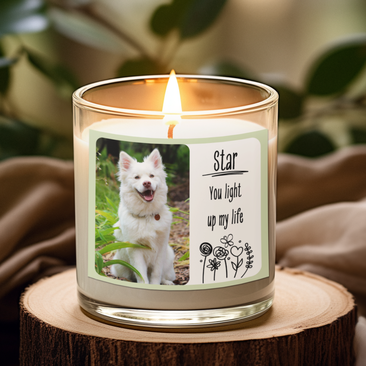 Scented Candle Personalised Dog Photo Gift Candle Dog Lover Scented Candle Custom Candle Dog Lover Gift