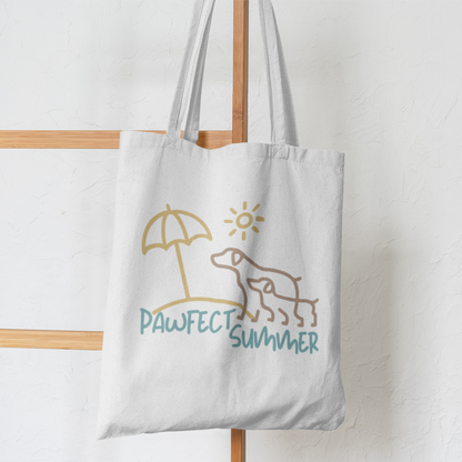 Pawfect Summer Beach Dog Lover Tote Shoulder Bag