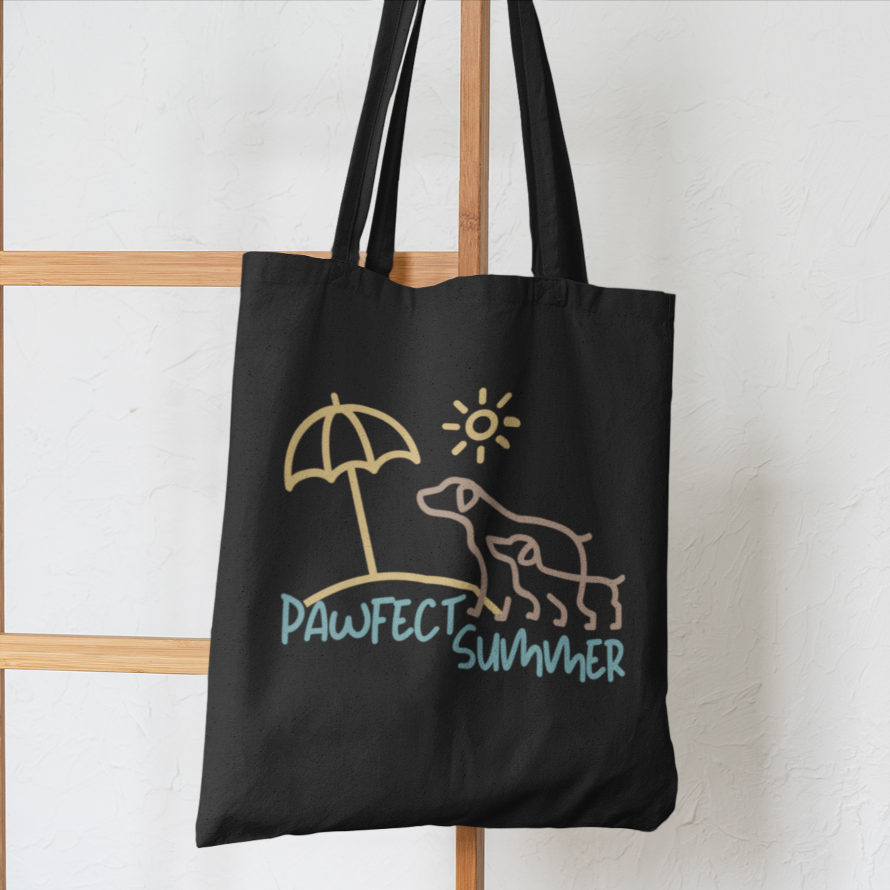 Pawfect Summer Beach Dog Lover Tote Shoulder Bag