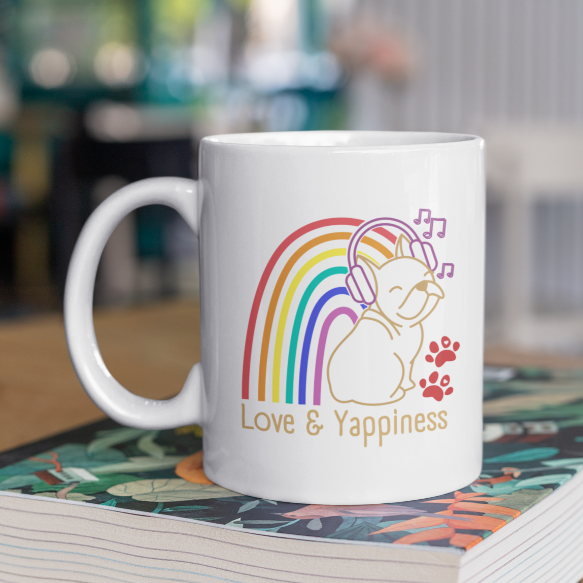 Cute Puppy Coffee Mug Dog Lover Rainbow Pride Dog Lover Gift Dog Coffee Mug