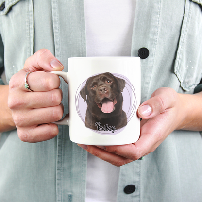 Personalised Pet Portrait Mug Dog Photo Coffee Mug Custom Dog Lover Mug Dog Mum Gift Dog Dad Gift