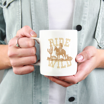 Cowboy Mug Wild West Horse Coffee Mug Dog Lover Gift Cowboy Mug