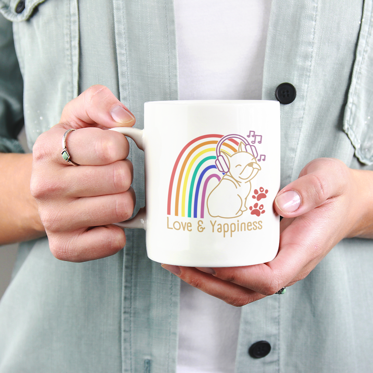 Cute Puppy Coffee Mug Dog Lover Rainbow Pride Dog Lover Gift Dog Coffee Mug