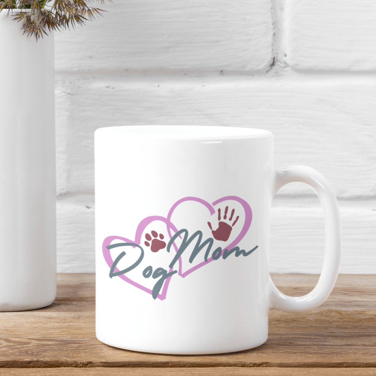 Dog Mum Mug Love Heart Coffee Mug Paw Print Dog Lover Mug Dog Dad Coffee Mug