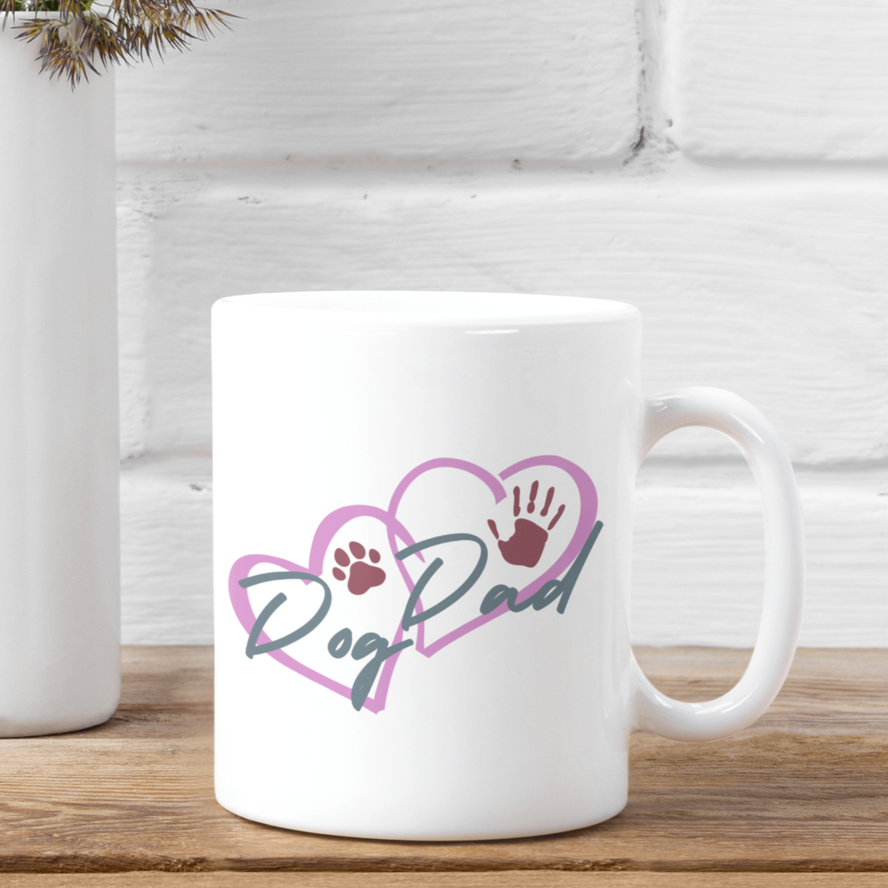 Dog Mum Mug Love Heart Coffee Mug Paw Print Dog Lover Mug Dog Dad Coffee Mug