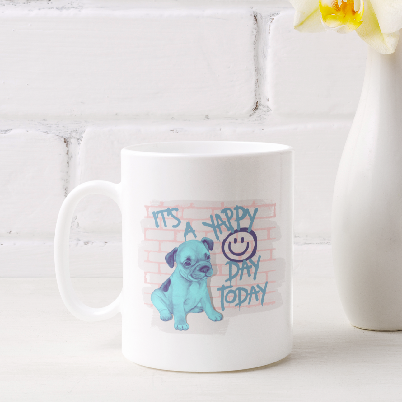 Cute Dog Lover Coffee Mug Graffiti Mug Dog Lover Gift Puppy Coffee Mug