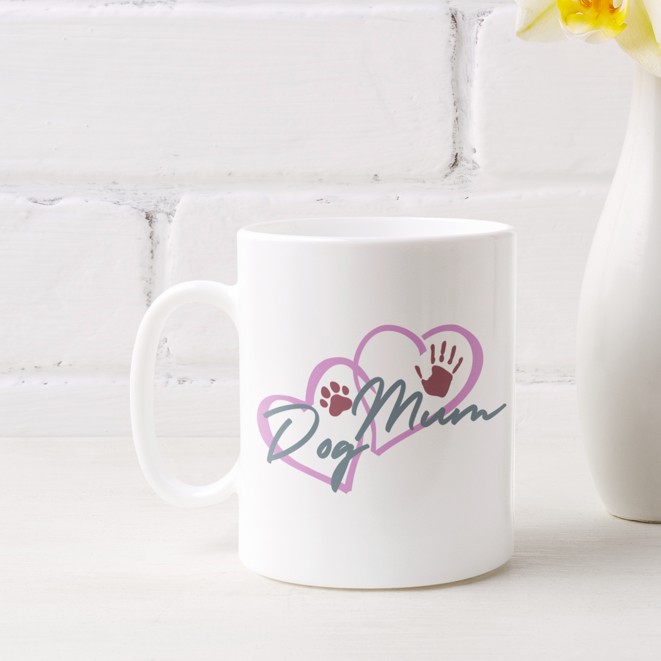 Dog Mum Mug Love Heart Coffee Mug Paw Print Dog Lover Mug Dog Dad Coffee Mug