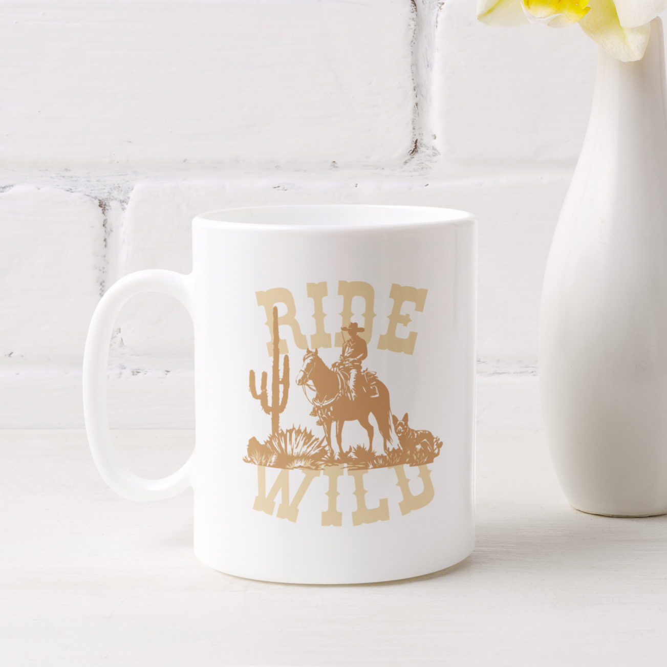 Cowboy Mug Wild West Horse Coffee Mug Dog Lover Gift Cowboy Mug