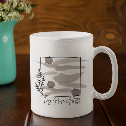 Paw Print Floral Mug Dog Lover Coffee Mug Dog Nose Art Gift For Dog Lover