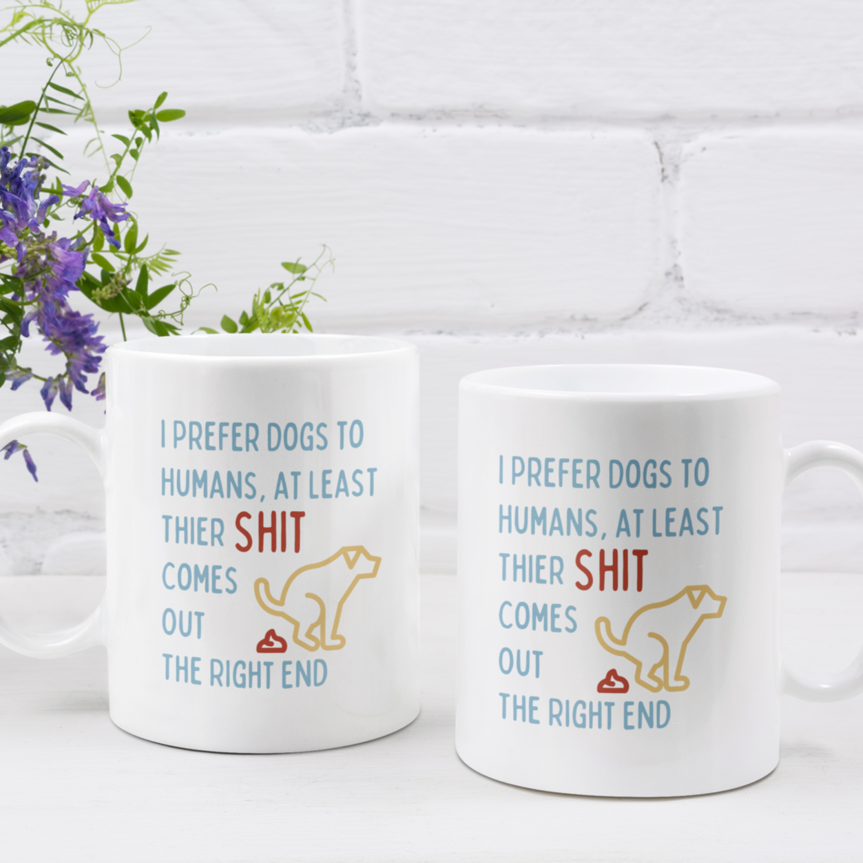 Funny Dog Lover Coffee Mug Prefer Dogs Mug Gift For Dog Owners