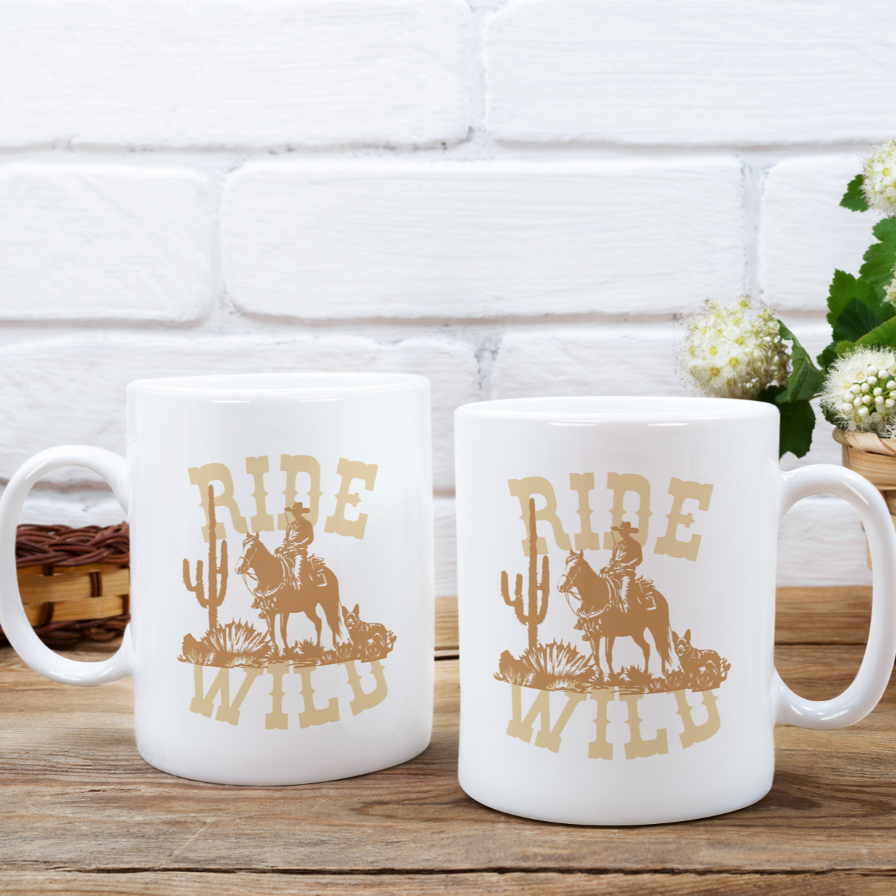 Cowboy Mug Wild West Horse Coffee Mug Dog Lover Gift Cowboy Mug