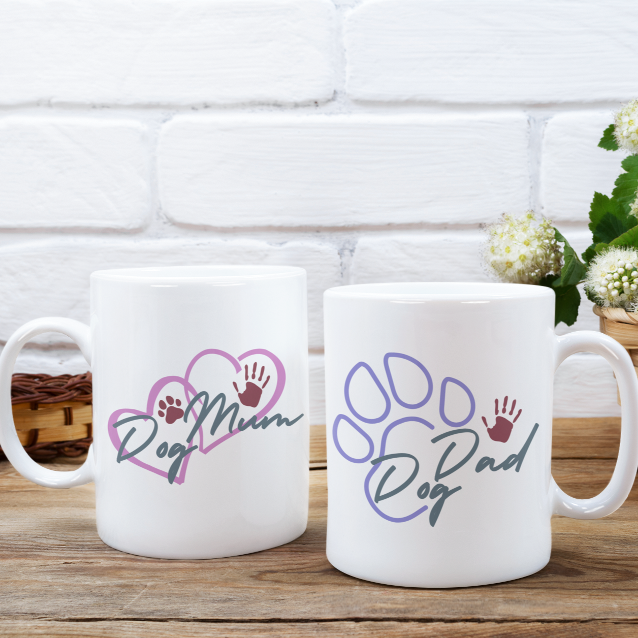 Dog Mum Mug Love Heart Coffee Mug Paw Print Dog Lover Mug Dog Dad Coffee Mug