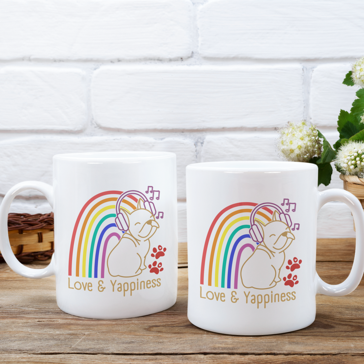 Cute Puppy Coffee Mug Dog Lover Rainbow Pride Dog Lover Gift Dog Coffee Mug