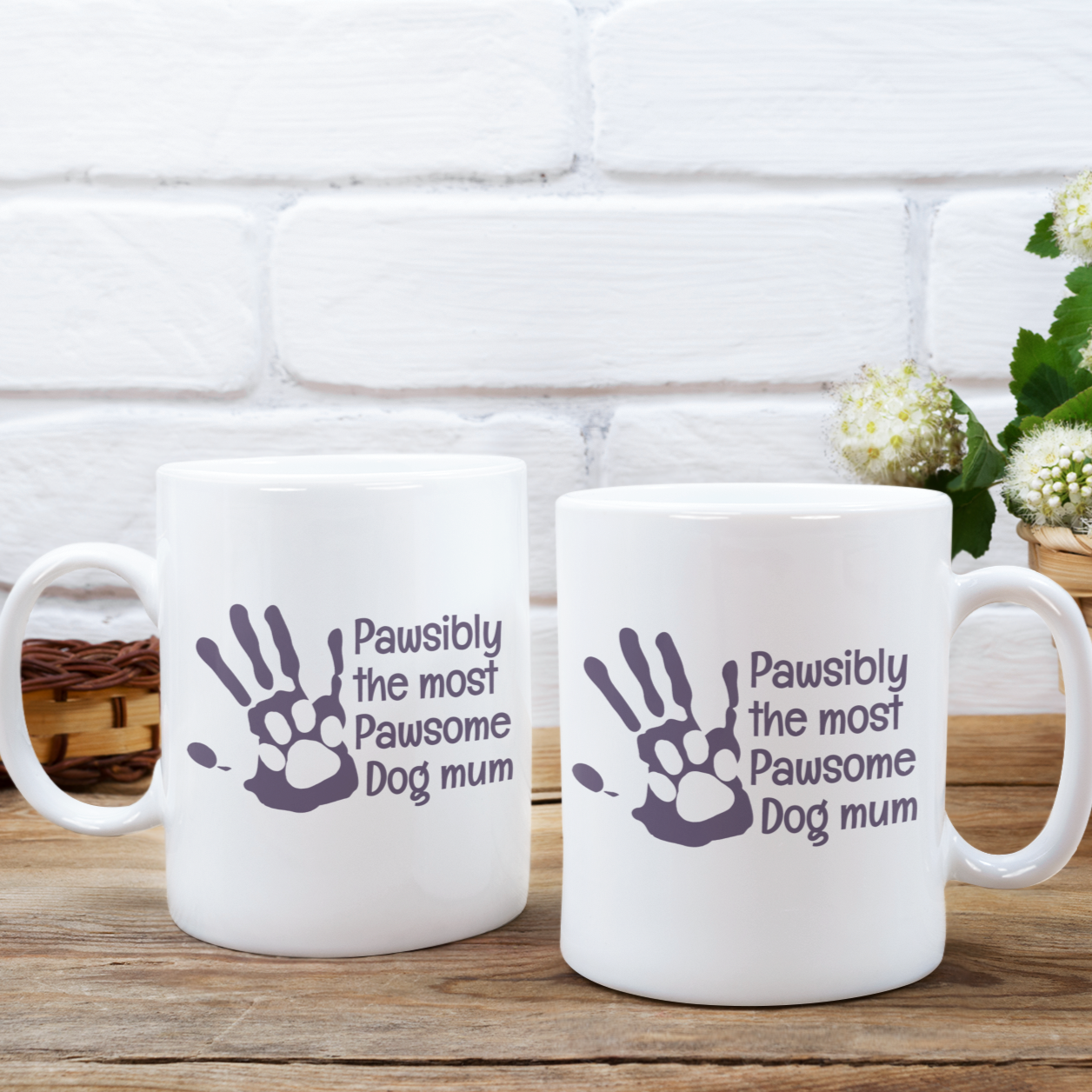 Dog Paw Print Coffee Mug Dog Mum Gift Dog Lover Mug Hand Print Coffee Mug