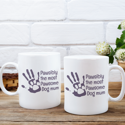 Dog Paw Print Coffee Mug Dog Mum Gift Dog Lover Mug Hand Print Coffee Mug